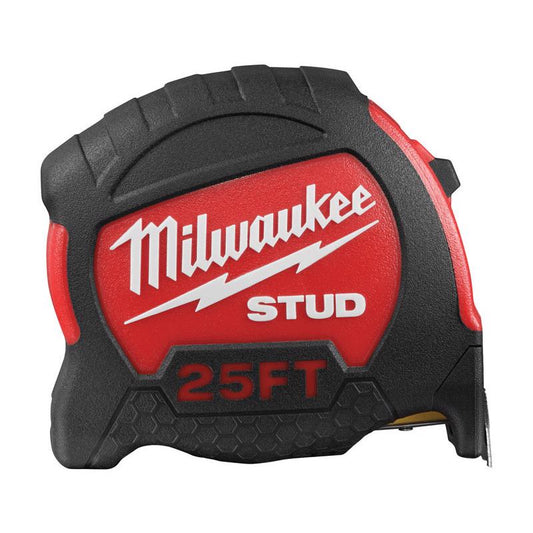Milwaukee  STUD  25 ft. L x 2.24 in. W Closed Case  Tape Measure  Red  1 pk