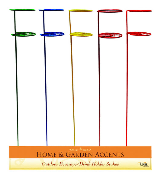 Alpine Iron Assorted Colors 40 in. H Beverage Holder Stake (Pack of 20)