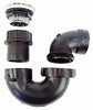 US Hardware Black ABS Plastic Bathtub P-Trap Drain Kit 1-1/2 Dia. in.