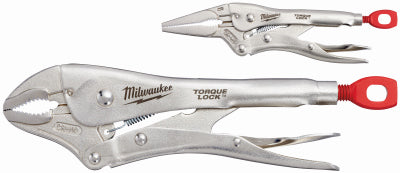 Milwaukee  Torque Lock  2 pc. Forged Alloy Steel  Pliers Set  10 and 6 in. L Silver