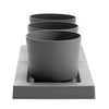 Bloem 4 in.   H X 14 in.   W X 6 in.   D Plastic Trio Flight Planter Charcoal