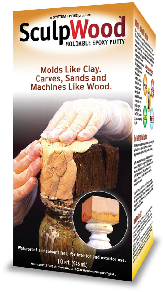 Sculp Wood Moldable Epoxy Putty 1600K16 Quart Sculpwood® Moldable Epoxy Putty