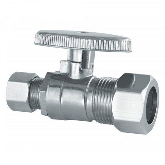 PlumbCraft 3/8 in. Compression in. X 5/8 in. Compression Brass Straight Valve