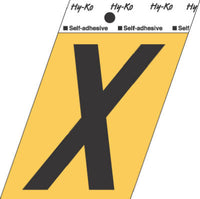 Address Letters, "X", Black/Gold Aluminum, Adhesive, 3.5-In. (Pack of 10)