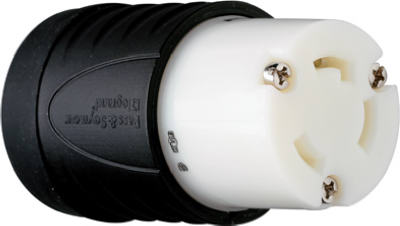 Locking Connector, 30-Amp, 250-Volt, Black/White