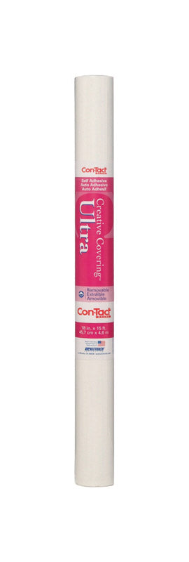 Con-Tact Brand Creative Covering 15 ft. L x 18 in. W White Self-Adhesive Shelf Liner