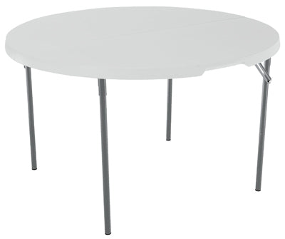Mesa plegable redonda blanca de 48"