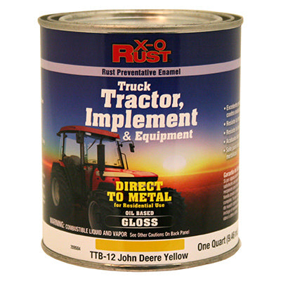 Rust-Preventative Paint & Primer, Direct to Metal, Truck, Tractor, Implement & Equipment, John Deere Yellow, 1-Qt.