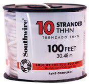 Southwire 22974084 100' 10 Gauge White Stranded THHN Wire