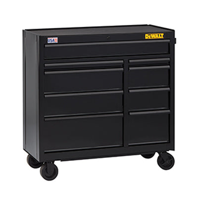 Rolling Tool Cabinet, 9-Drawer, Double Wall Steel, 41-In.