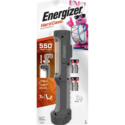 Energizer HardCase Plastic Black Non Rechargeable AA Battery LED Work Light Flashlight 550 lm.