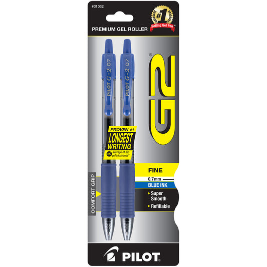 Pilot 31032 Blue Fine Point G2® Retractable Pen (Pack of 6)