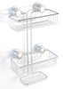 iDesign Metro 18 in. H X 5.25 in. W X 10.5 in. L Silver 3-Tier Corner Shower Caddy