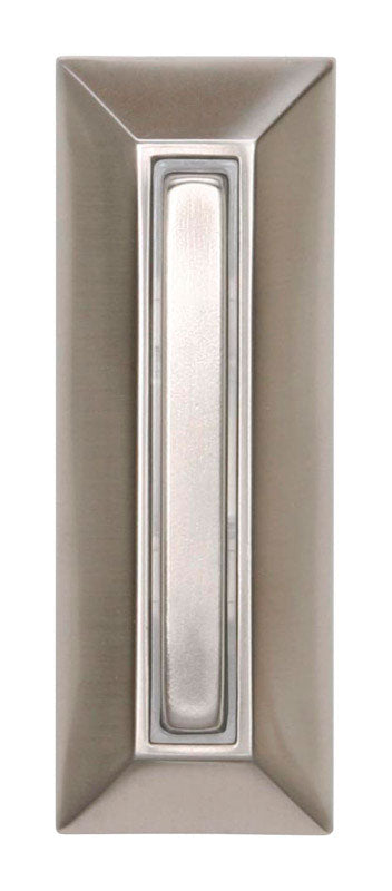 Heath Zenith Satin Nickel Metal Wired Pushbutton Doorbell