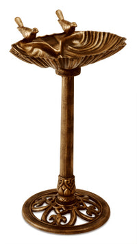 Bird Bath,  Bronze-Look Plastic, 13 x 30-In.