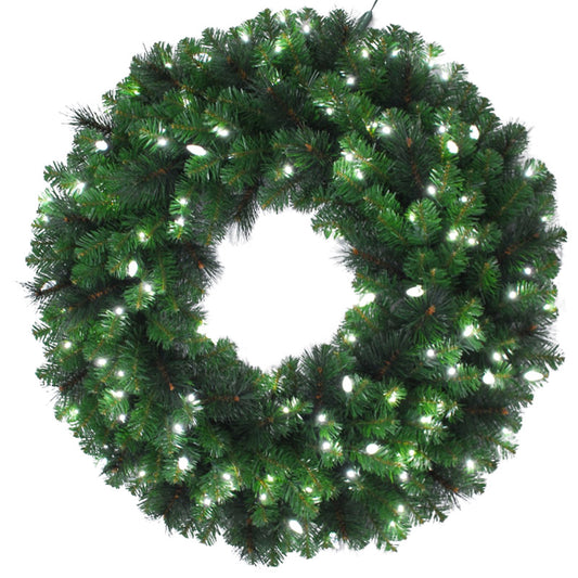 Celebrations Platinum 36 in. D X 0 ft. L LED Prelit Pure White Mixed Pine Christmas Wreath (Pack of 2)
