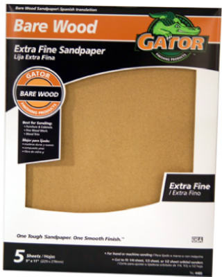 Sandpaper, Garnet Extra Fine 220-Grit, 9 x 11-In., 5-Pk.