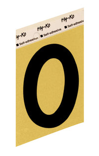 Hy-Ko 3-1/2 in. Black Aluminum Number 0 Self-Adhesive 1 pc. (Pack of 10)