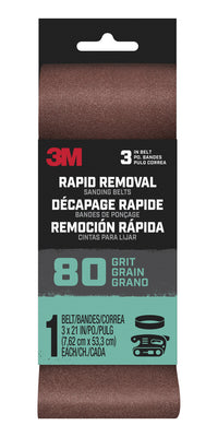 3m Belt3x211pk80 3 X 21 Rapid Removal 80 Grit Power Sanding Belt
