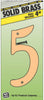 Hy-Ko 4 in. Gold Brass Nail-On Number 5 1 pc