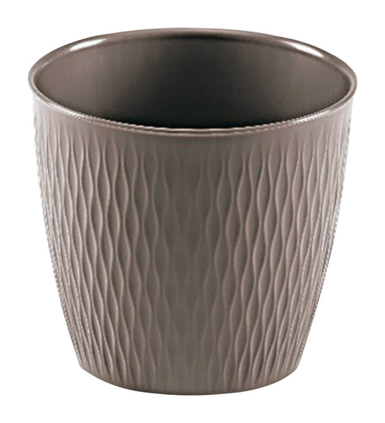 Maceta Ariel de resina gris Deroma de 5,9 pulg. de alto x 5,9 pulg. de profundidad x 6,3 pulg. de diámetro