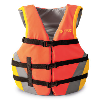 Intex Nylon & Poly Foam Adult Life Vest 30 to 52 in. Chest for Boating & Water Sports