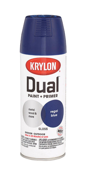 Pintura en aerosol + imprimación Krylon Dual Gloss Regal Blue, 12 oz (caja de 6)