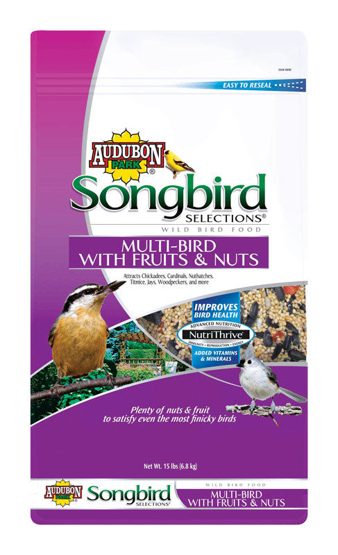 Audubon Park  Songbird Selections  Songbird  Wild Bird Food  Fruits and Nuts  15 lb.