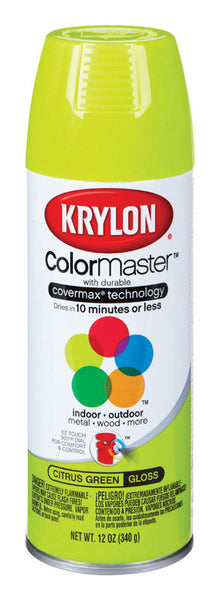 Pintura en aerosol verde cítrico brillante Krylon ColorMaster de 12 oz (paquete de 6)