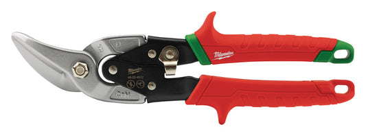 Milwaukee  10 in. Forged Alloy Steel  Right Serrated  Offset Aviation Snips  22 Ga. 1 pk
