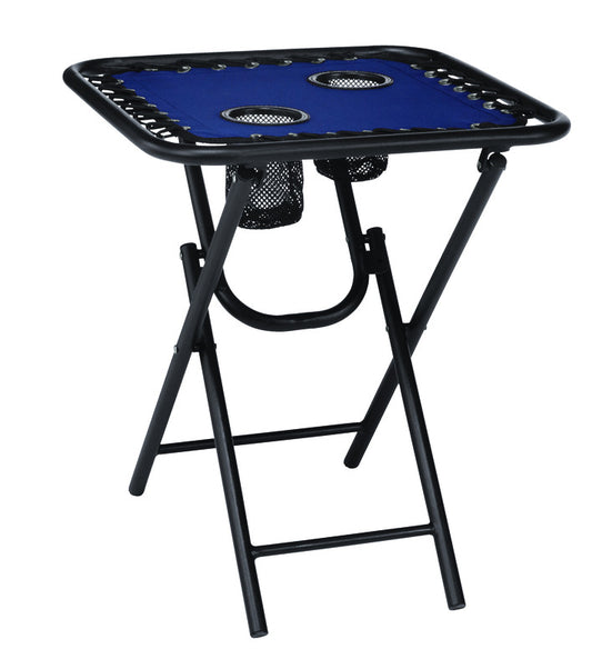 Living Accents Bungee Square Blue Folding Table