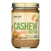 Woodstock Non-GMO Unsalted Smooth Cashew Butter - Case of 12 - 16 OZ