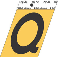 Address Letters, "Q", Black/Gold Aluminum, Adhesive, 3.5-In. (Pack of 10)