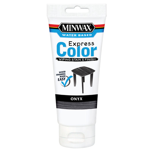 Minwax Express Color Semi-Transparent Onyx Water-Based Acrylic Wiping Stain And Finish 6 Oz. (Pack Of 4)