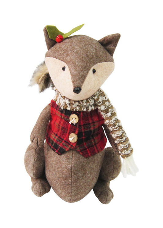 Celebrations  Stuffed Fox  Christmas Decoration  Multicolored  Polyester  1 pk (Pack of 4)