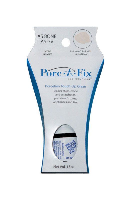 Porc-A-Fix Bone Porcelain Sheen Touch-Up Glaze 15 cc to Repairs Scratches/Small Cracks