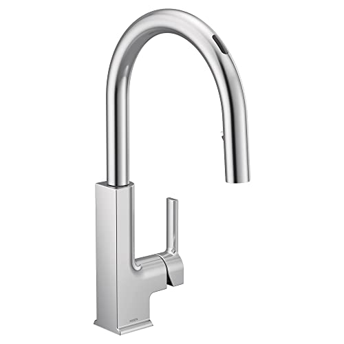 Chrome one-handle high arc pulldown kitchen faucet