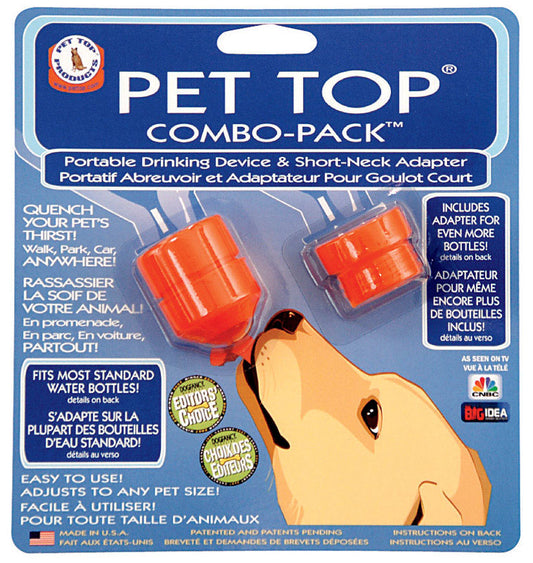 Pet Top  Orange  Plastic  Portable Watering Bottle/Bowl  For Dog