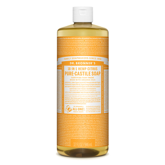 Dr. Bronner's Organic Citrus Orange Scent Pure-Castile Liquid Soap 32 oz. 1 pk (Pack of 12)