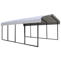 Arrow 12 ft. x 20 ft. Metal Horizontal Peak Carport without Floor Kit White