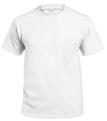 T-Shirt, Short-Sleeve, White Cotton, Medium (Pack of 2)