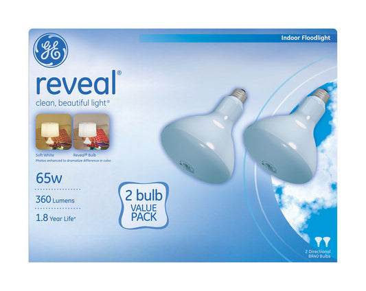 GE Reveal 65 watts BR40 Floodlight Incandescent Bulb E26 (Medium) Soft White 2 pk (Pack of 3)