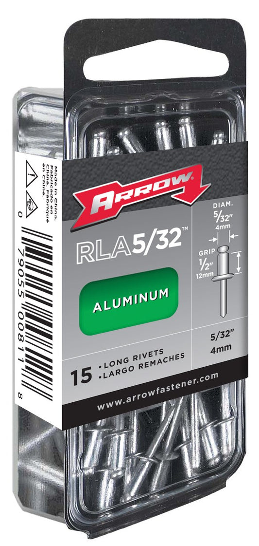 Arrow Fastener RLA5/32 5/32" Long Alumium Rivets 15 Count                                                                                             