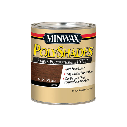 Minwax 61985 1 Quart Mission Oak Polyshades® Satin Wood Stain (Case of 4)