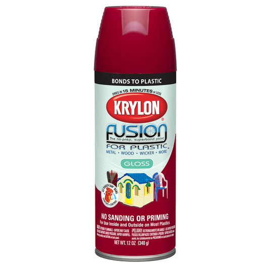 Krylon Gloss Burgundy Fusion Spray Paint 12 oz. (Pack of 6)