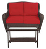 Living Accents Cedarbrook Brown Steel Frame Deep Seating Loveseat Red