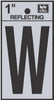 Hy-Ko 1 in. Reflective Black Vinyl Letter W Self-Adhesive 1 pc. (Pack of 10)
