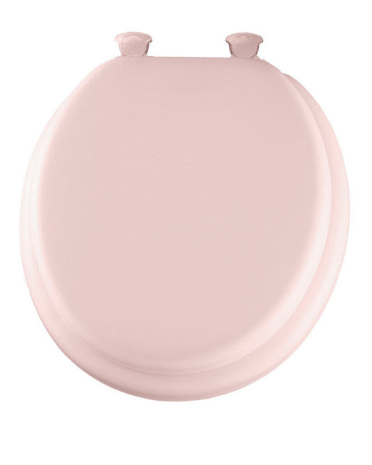 Mayfair  Round  Pink  Vinyl  Cushioned Toilet Seat
