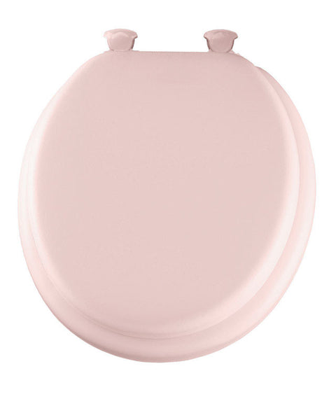 Asiento de inodoro acolchado de vinilo rosa redondo Mayfair