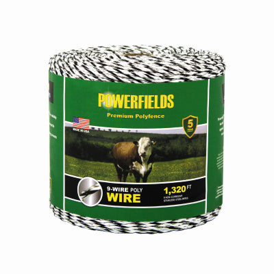 1320' X 9 WIRE BLACK/WHITE HIGH VISIBILITY POLY WIRE